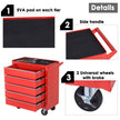 5-Drawer Lockable Rolling Tool Cabinet – Red – image 5 of 9
