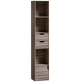 Bookcase with Drawers Adjustable Shelf Bookshelf with 2 Drawers and Cabinet 158 cm Grey