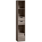 Bookcase with Drawers Adjustable Shelf Bookshelf with 2 Drawers and Cabinet 158 cm Grey