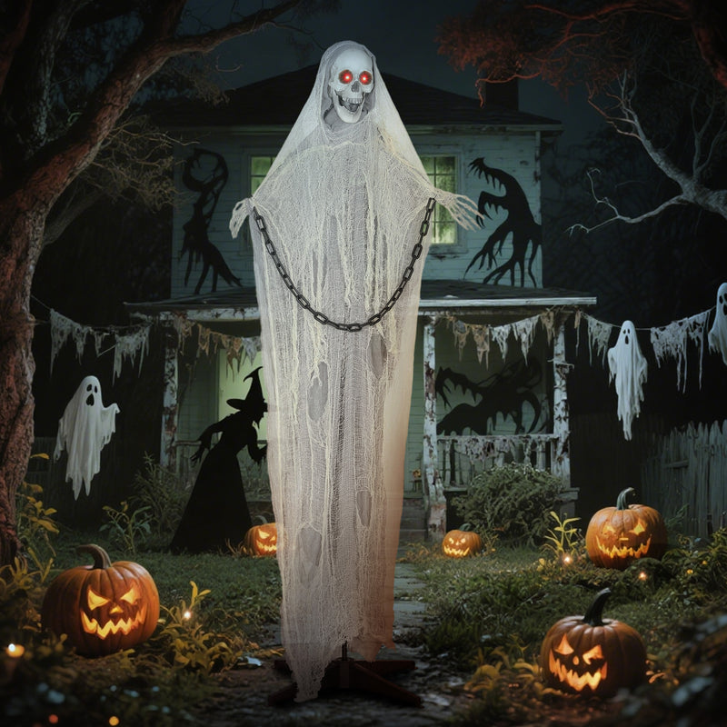 183cm Animated Grim Reaper with Glowing Eyes & Sound – image 8 of 9