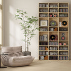 CD Storage Unit with Adjustable Shelves, 102 x 195 cm, Oak Tone