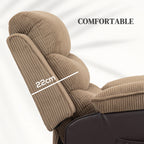 HOMCOM Overstuffed Corduroy Electric Lift Recliner Chair - Brown