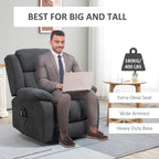 HOMCOM Power Lift Recliner Chair with Vibration Massage, Lift Chair for Elderly with Footrest, Remote, Side Pocket, Dark Grey