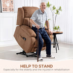 Power Lift Recliner Chair with Vibration Massage, Lift Chair for Elderly with Footrest, Remote, Side Pocket, Brown