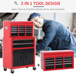 6-Drawer Rolling Tool Chest with Pegboard & Top Chest – Red/Black – image 4 of 9