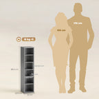 Set of 2 CD Media Display Shelf Unit Tower Rack with Adjustable Shelves, Light Grey