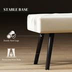 Upholstered Hallway Bench, End of Bed Bench with X-Shape Design and Steel Legs, Cream