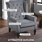 Wingback Accent Chair, Retro Upholstered Button Tufted Occasional Chair for Living Room and Bedroom, Light Grey
