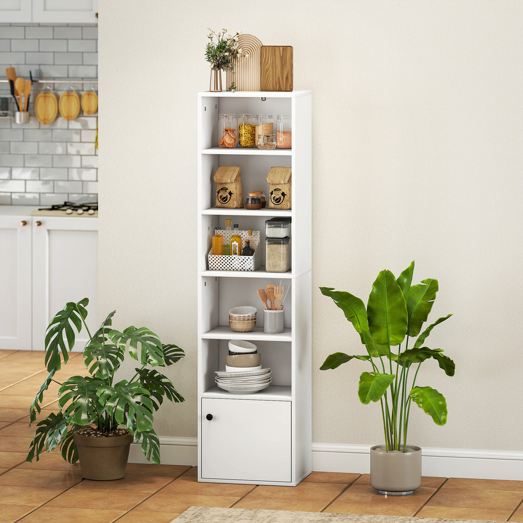 6-Tier 156 cm Tall Bookcase - White