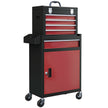 Two-Part Rolling Tool Chest with 5 Drawers & Lockable Cabinet – Black/Red – image 1 of 9