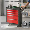 5-Drawer Lockable Rolling Tool Chest – Red – image 6 of 9
