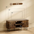 TV Stand Cabinet for TVs up to 55 Inches, TV Unit with Storage Shelves and Cupboard for Living Room, Rustic Brown