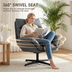 Accent Chair with 360 Swivel Armchair for Living Room with Padded Cushion Dark Grey