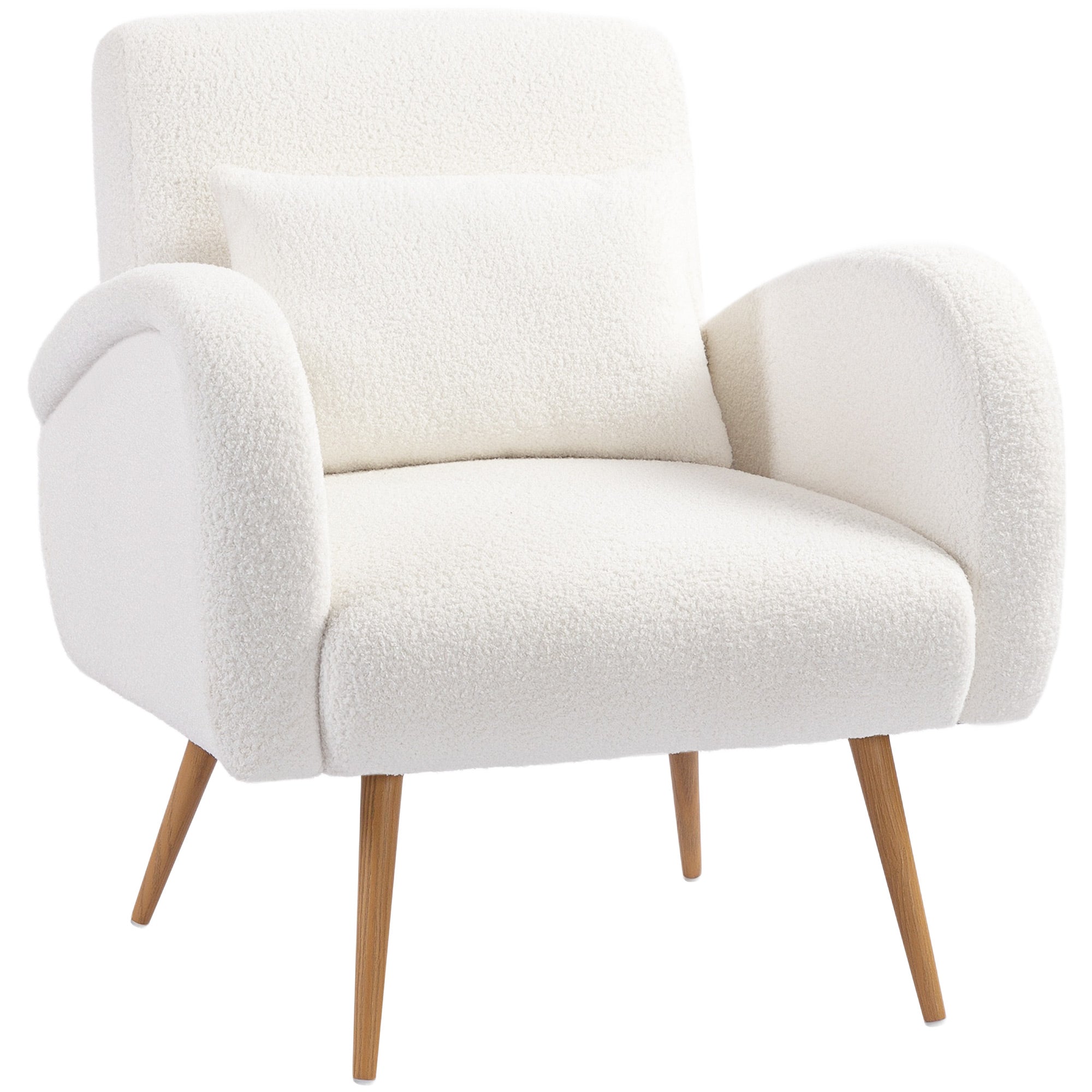 Teddy Fleece Accent Chair - Cream White