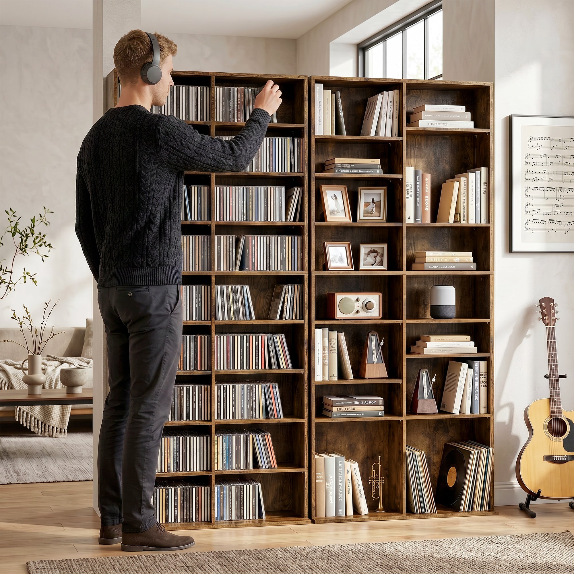 640 CD Storage Tower - Rustic Brown