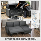 Three-Seater Storage Sofa Bed -  Charcoal Grey