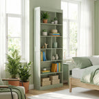 Bookcase, 6-Tier Bookshelf with Open Storage Shelves, Cubes, 180 cm Tall Display Shelf with Anti-Tipping Design, Green