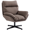 Accent Chair with 360 Swivel Armchair for Living Room with Padded Cushion Dark Brown