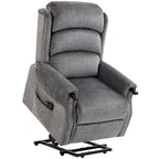 Power Lift Recliner with Vibration Massage and Heat, Lift Chair for Tall with Wood Grip, Pocket Spring, Light Grey