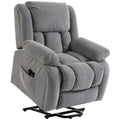 Recliner Armchair Lift Chair, Electric Recliner Chair with Vibration Massage and Heat, Wide Seat, USB Port, Light Grey