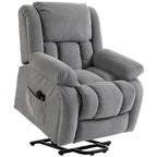 Recliner Armchair Lift Chair, Electric Recliner Chair with Vibration Massage and Heat, Wide Seat, USB Port, Light Grey