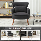 Corduroy Retro Accent Chair - Black
