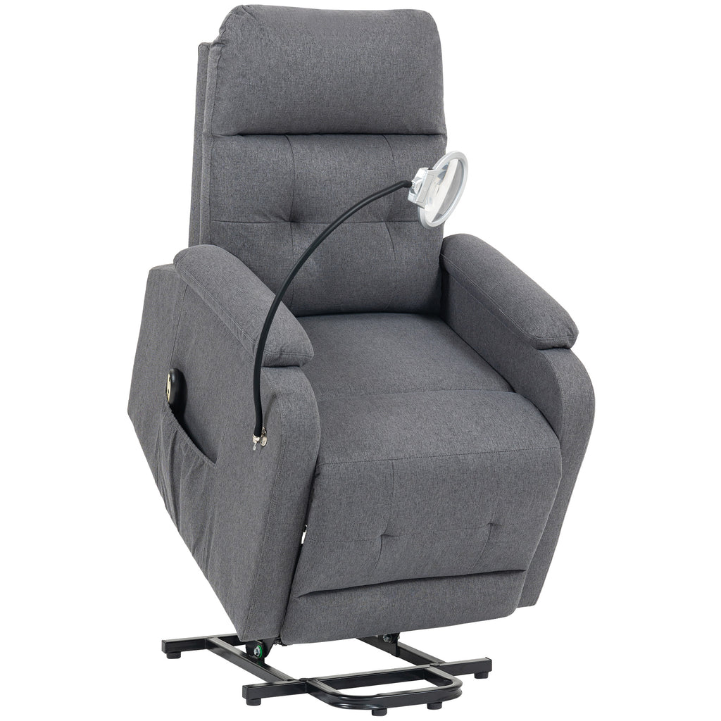 Electric Rise/Recline Armchair, with Reading Light - Grey