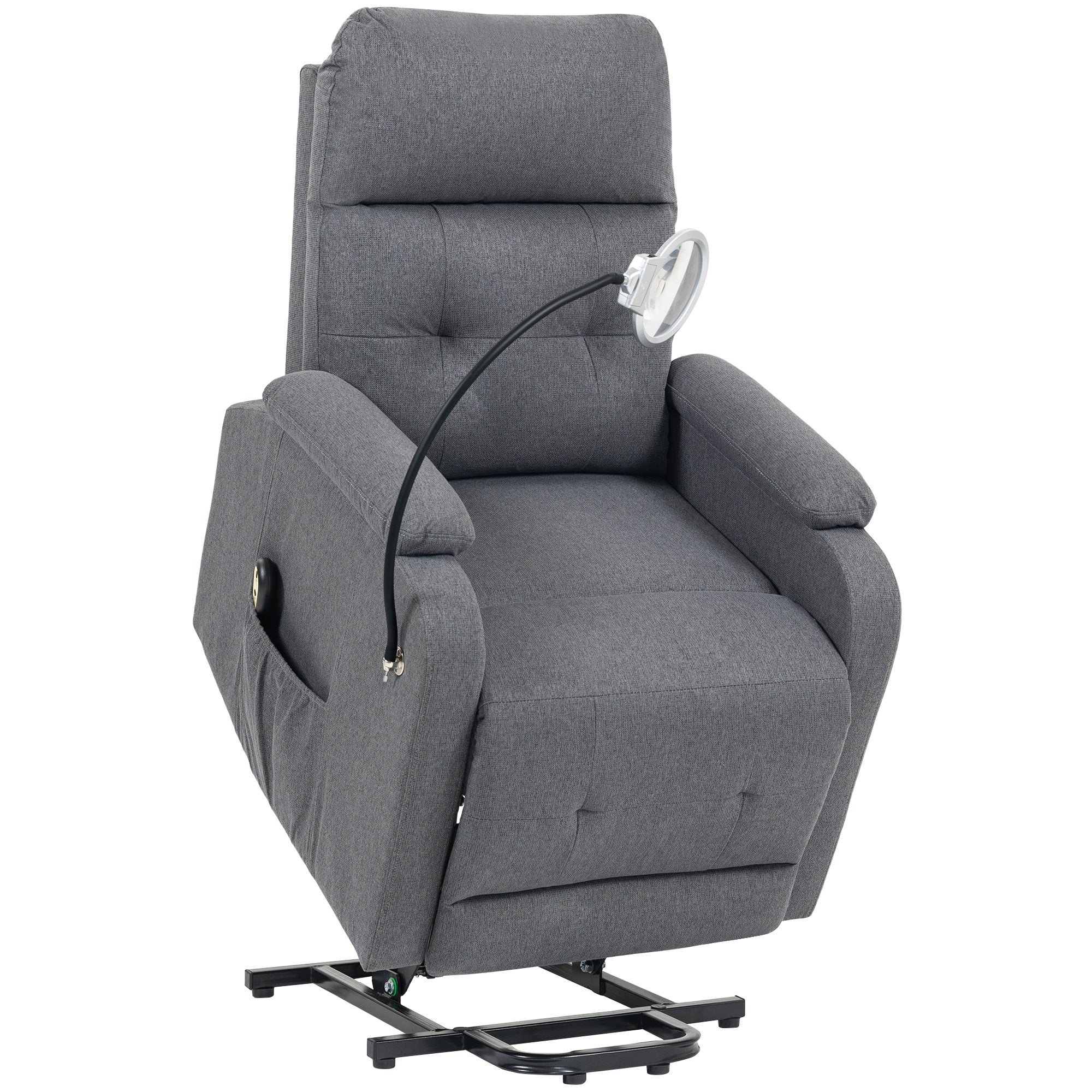 Electric Rise/Recline Armchair, with Reading Light - Grey