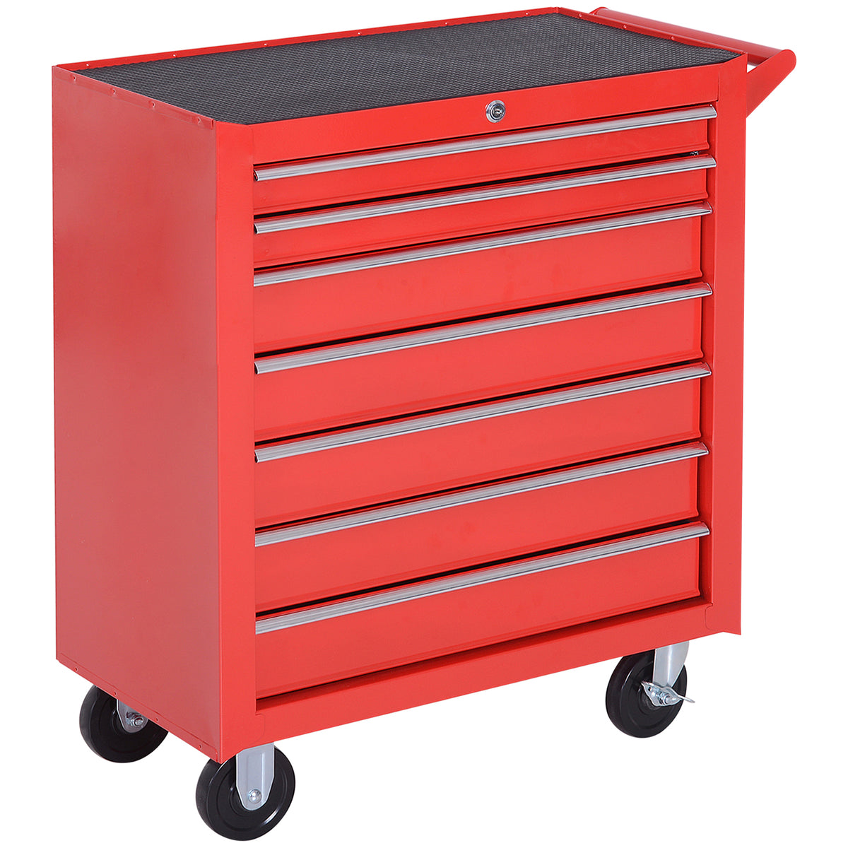 7-Drawer Lockable Rolling Tool Cabinet – Red – image 1 of 9