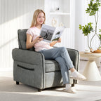 Accent Chair, Faux Leather Armchair - Grey