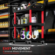 3-Tier Rolling Tool Trolley with Handles, 91kg Capacity – Black/Red – image 5 of 9