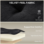Loveseat Sofa Bed, Convertible Bed Settee with 2 Pillows, Side Pockets, Black