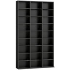 835 CD/500 DVD Storage Unit, Blu-ray Media Storage Shelf with 27 Compartments and 21 Adjustable Shelves, Black