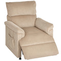 Corduroy Electric Massage Recliner - Brown