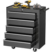 5-Drawer Lockable Rolling Tool Chest with Handle & 2 Keys – Black – image 1 of 9