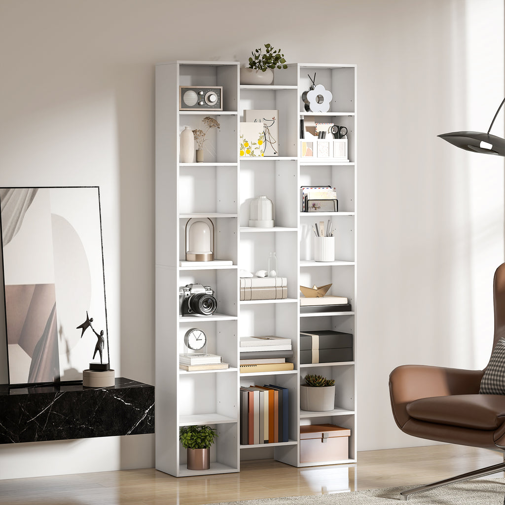 21-Compartment Bookshelf - White