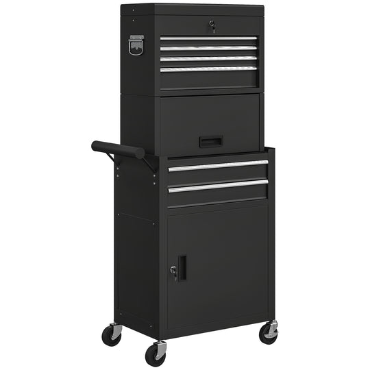 Three-Part Locking Steel Tool Chest on Wheels – Black – image 1 of 9