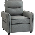 Accent Chair, Faux Leather Armchair - Grey