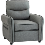 Accent Chair, Faux Leather Armchair - Grey