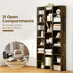 21-Compartment Bookshelf - Brown
