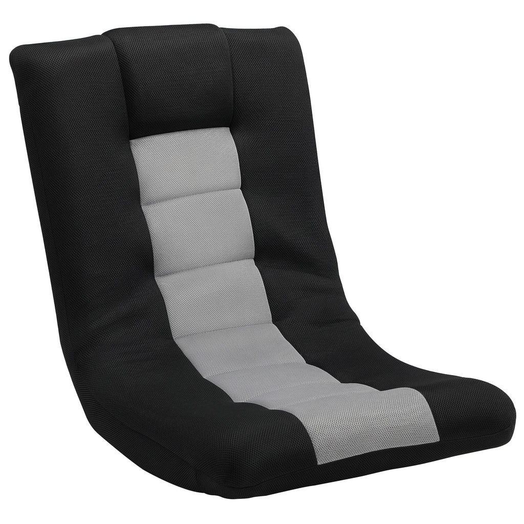 Floor Chair, Folding Floor Sofa with Adjustable Backrest, Wide Seat, Swivel Base, Black