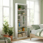 Bookcase, 6-Tier Bookshelf with Open Storage Shelves, Cubes, 180 cm Tall Display Shelf with Anti-Tipping Design, White