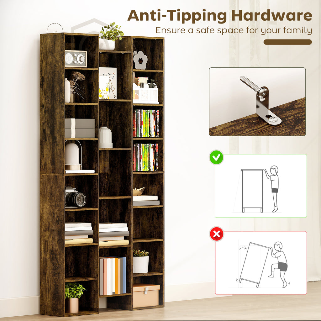 21-Compartment Bookshelf - Brown