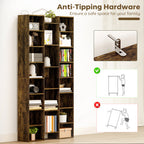 21-Compartment Bookshelf - Brown