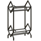 50 CD Storage Rack, 2-Tier Metal CD Storage Unit, Free Standing, Easy to Assemble, Black