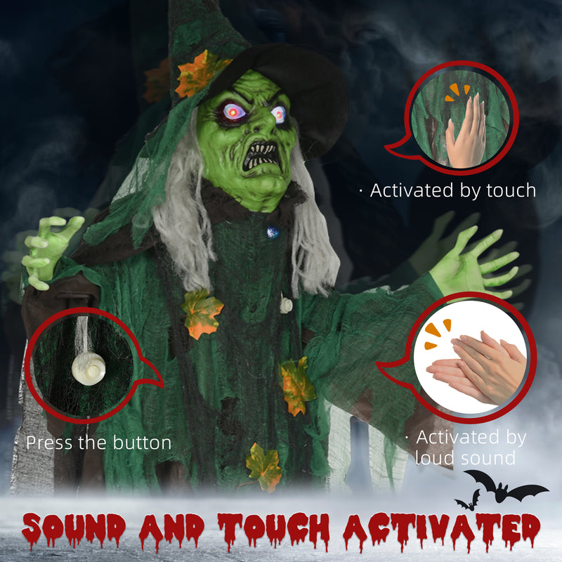 183cm Animated Witch with Glowing Eyes, Heart & Sound – image 6 of 9