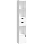 Bookcase with Drawers Adjustable Shelf Bookshelf with 2 Drawers and Cabinet 158 cm White