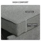 Double Sofa Bed Click Clack Sofa Bed Pull Out Bed with Adjustable Backrest for Living Room and Bedroom Grey