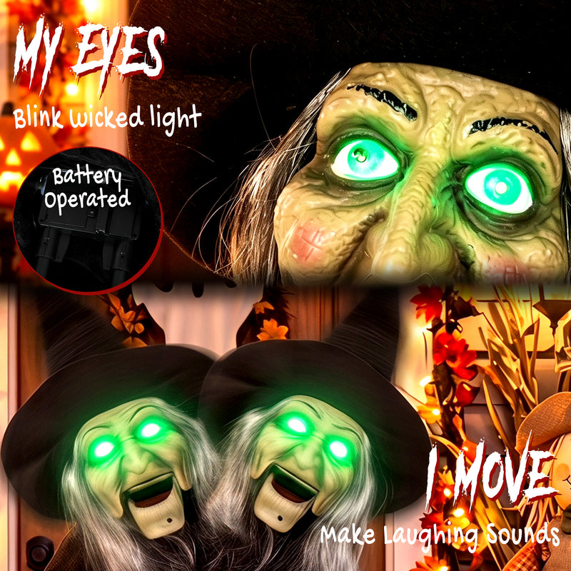 94cm Animated Witch with Moving Mouth & Glowing Eyes – image 4 of 9