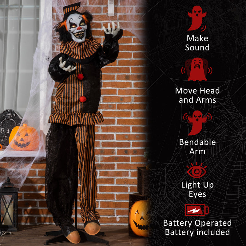 170cm Animated Circus Clown with Glowing Eyes – image 7 of 9